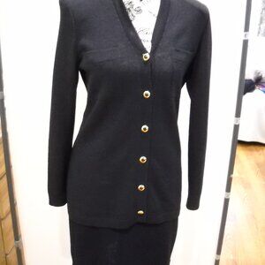 St John Knits Midnight Blue Santana Knit Skirt Suit  SIZE 4